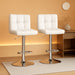 Bar Stools Modern Pu Leather Swivel Adjustable Hydraulic Bar Stool Square Counter Height Stool Set of 2 (White)