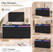 63" 9 Drawer Dresser with LED Light, Black