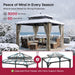 12X10 Weatherproof Cedar Wood Gazebo Galvanized Roof