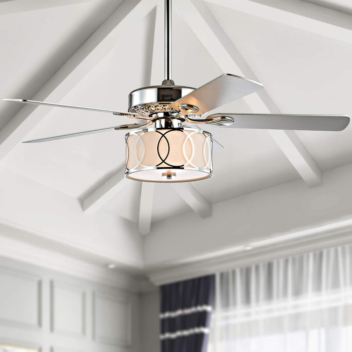 Contemporary Reversible Chrome Lighting Ceiling Fan