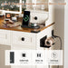 Brown Vanity Desk With BuiltInLED Lighting Mirror