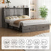 Queen Murphy Bed Grey With IntegratedCharging Station