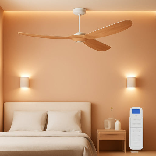 Modern 60 Inch Wooden Ceiling Fan With Remote