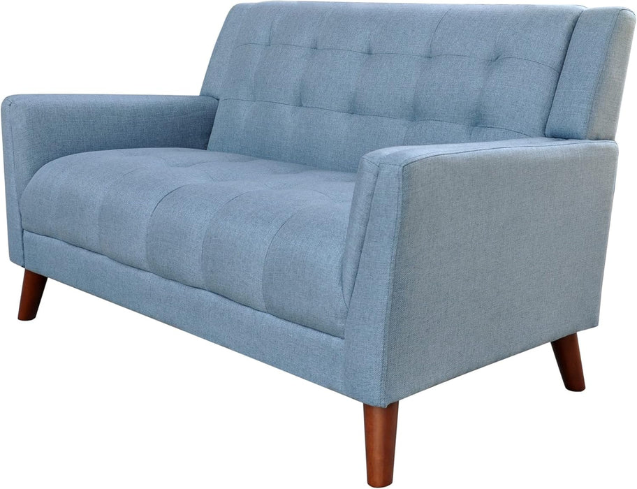 Blue Mid-Century Modern Loveseat: Stylish and Comfortable