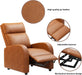 Recliner Chair Adjustable Home Theater Single Recliner Sofa Furniture with Thick Seat Cushion and Backrest Modern Living Room Recliners (Leather, Brown)