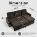 DarkGreyMicrofiber Reversible Sectional Sofa Bed With USB