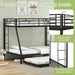 Twin over Full Bunk Bed Frame with Trundle for Guest Room