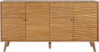 Jope Wooden Sideboard Cabinet, Large Sideboard Buffet Cabinet, Living Room Accent Storage Cabinet with Adjustable Shelves,Kitchen Cabinet Organizer for Coffee Bar,Natural Brown