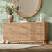 63" Wide Fluted 9 Drawers Dresser for Bedroom,Curved Edge,Oak