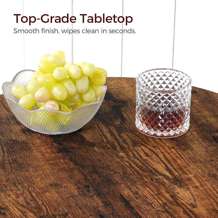 Bar Table, 35.4" Tall Pub Cocktail Table, Bar Height for Kitchen, with Cross Base, Easy to Assemble, for Bar, Pub, Bistro, Cafe, Rustic Brown and Black （Only Table）