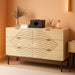 Espresso 6 Drawer Dresser With FarmhouseStyle Wood
