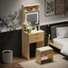 3 in 1 Vanity, Make up Vanity Desk with Mirror and Lights, Vanity Desk with Drawers and Storage, Modern Dressers for Bedroom, Wooden Dressing Table with Stool, 21.65X15.74X62.79 In
