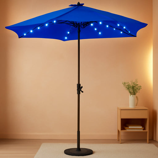 8X10' Rectangle LED Lighted Umbrella Patio Umbrella Outdoor W/Crank
