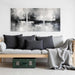 Triptych Abstract Black White Gray Wrapped Canvas Wall Art 16X24 in | Gallery Wrapped Canvas, UV Fade-Resistant Ink, Modern Minimalist, Ready to Hang, Living Room Office Decor, Housewarming Gift