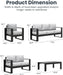 5-Piece Outdoor Aluminum Furniture Set with Coffee Table for Patio, Deck