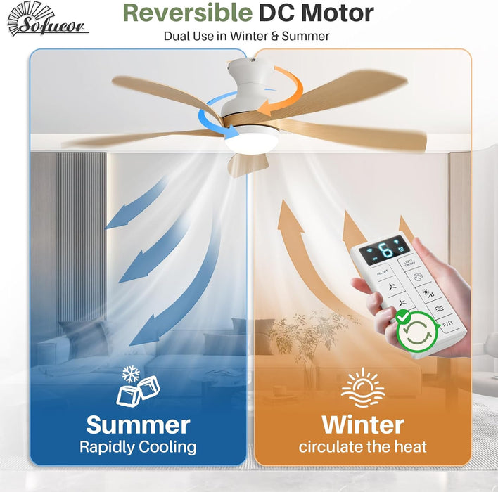 52 Inch Intelligent Ceiling Fan BluetoothEnabled Remote