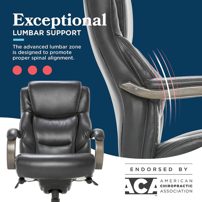 La-Z-Boy Big and Tall Executive Office Chair Lumbar Support, Leather Chair