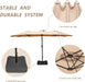 15Ft Patio Umbrella with Base, 10-Year-No-Fade Large Outdoor Double-Sided Market Umbrella with Upf50+Terylene Polyester Fabric and Crank for Poolside Garden Deck Backyard Beach Pools