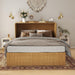 Fullsize Oak MurphyBed Cabinet With Integrated Charging