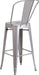 Lily Commercial Grade 4 Pack 30" High Silver Metal Indoor-Outdoor Barstool with Removable Back
