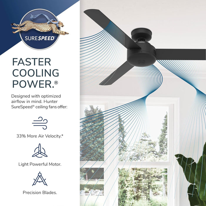 Contemporary 52 Inch Matte Black Ceiling Fan