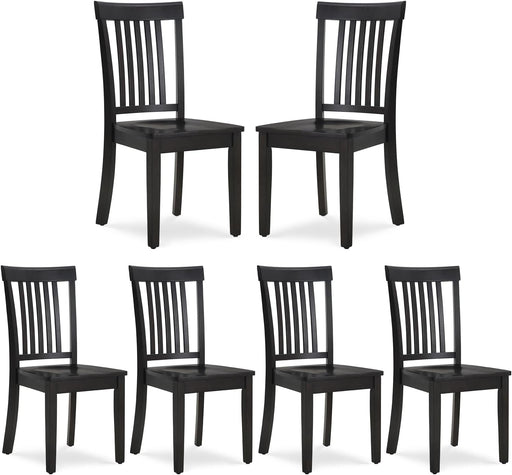 Wooden Dining Chairs Set of 6, Spindle High Back Windsor Kitchen Side Chair, Farmhouse Dining Chairs for Kitchen and Dining Room, Dark Brown