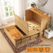 Murphy Bed Full Size OakFinish CabinetWithDrawerUSBCharging