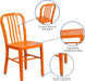 Gael Commercial Grade 2 Pack Orange Metal Indoor-Outdoor Chair