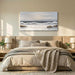 Coastal Seascape Canvas Wall Art, Neutral Blue Grey Ocean Waves Wrapped Canvas Print, Large Horizontal Wall Decor for Living Room above Sofa, Ready to Hang, 48 X 24 Inch
