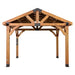 Arlington 12 Ft. X 12 Ft. All Cedar Wood Outdoor Gazebo Structure with Hard Top Steel Metal Peak Roof and Electric