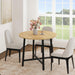 31.5 Inch round Dining Table for 2-4, Small Kitchen Dining Room Table for Space Saving, Wood Circle Kitchen Table with Sturdy Metal Frame (No Chairs)
