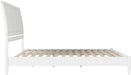 , Valencia King Solid Wood Low Profile Sleigh Platform Bed, White