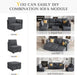 Modular Sectional Sofa, 5 Seats Chenille Sofa Set for Living Room, Convertible U Shaped Sectional Couch with Lagre Storage Ottoman, Sleeper Sofa for Office, Dark Gray