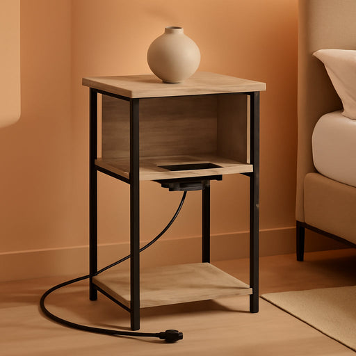 Side Table with Charging Station