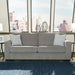 Queen Sofa Sleeper Light Gray Chenille Upholstered