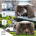 12X12 Pop up Canopy Gazebo, Outdoor Canopy Tent Screen House with 6 Sidewalls and Netting for Camping, Waterproof, UV Resistant, Ez Set-Up Party Tent with Carrying Bag and Ground Stakes,Brown