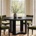 Round Dining Table 47.24 Black Luxurious SolidWood