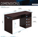 Classic Computer Desk with Multiple Drawers, 29.5" X 23.6" X 51.2", Wenge