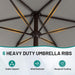 7.5FT Patio Umbrella Table Market Umbrella with 6 Sturdy Ribs, Button Tilt/Crank Heavy-Duty round Outdoor Umbrellas for Garden, Deck, Backyard,And Pool, Foggy Gray