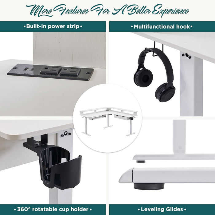 60Inch Elevated Electric Standing Desk Dark Walnut