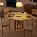 Extendable round Dining Table for 4-6-8, 43.3-59In Expandable Dining Table with Storage Shelf, Space Saving Circle Oval Kitchen Table with Leaf for Dining Room, Natural Oak