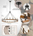 48" Wagon Wheel Light Fixture Large Wood Farmhouse Chandelier 20-Light