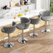 Velvet Bar Stools Set of 4,Modern Swivel Bar Chairs Counter Height Barstool,Adjustable Barstools with High Backrest,Upholstered Kitchen Island Chairs,Grey