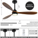 52" Outdoor Ceiling Fan with Light, 6 Speeds, Remote Control, Low Profile for Bedroom, Living Room, Dining Room