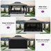 12 Ft. X 14 Ft. Light Gray Aluminum Power-Coated Frame Galvanized Steel Double Roof Hardtop Gazebo,Hooks Netting Curtain