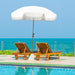 6.5Ft Patio Umbrella with Fringe, Beach Umbrella, Fringe Umbrella Outdoor Patio with Hanging Hook, Tilting Aluminum Pole, UV 50+, Fiberglass Ribs, Elegant Cream