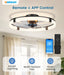 Black Bladeless Ceiling Fan With Smart Lighting Control