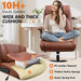 Office Chair, Ergonomic Desk Chair with Lumbar Support for Lower Back Pain Relief, Executive Leather Chair with Padded Flip-Up Armrests and Wheels, Brown