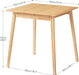 Natural Bamboo Square Dining Table EasyToAssemble TwoSeater