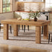 Solid Wood Dining Table for 4-6, 63-Inch Farmhouse Kitchen Table with Heavy Duty Legs, Wooden Rectangular Dinner Tables for Kitchen & Dining Room, Light Brown